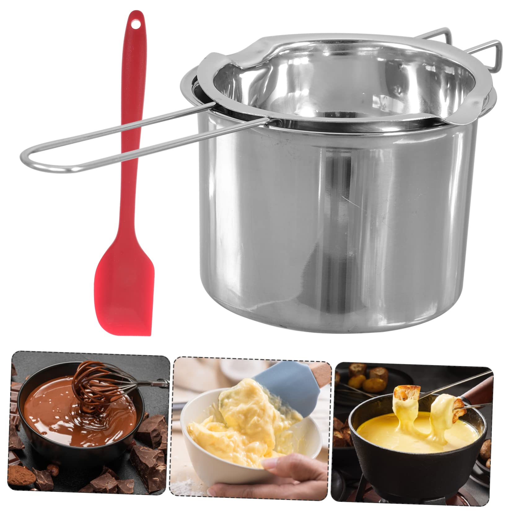 Stainless Steel Chocolate Melting Pot Set - Double Boiler for Cheese, Candle Wax, Sauce & Milk Warmer - Perfect for DIY Candles, Fondue, Baking & Crafting