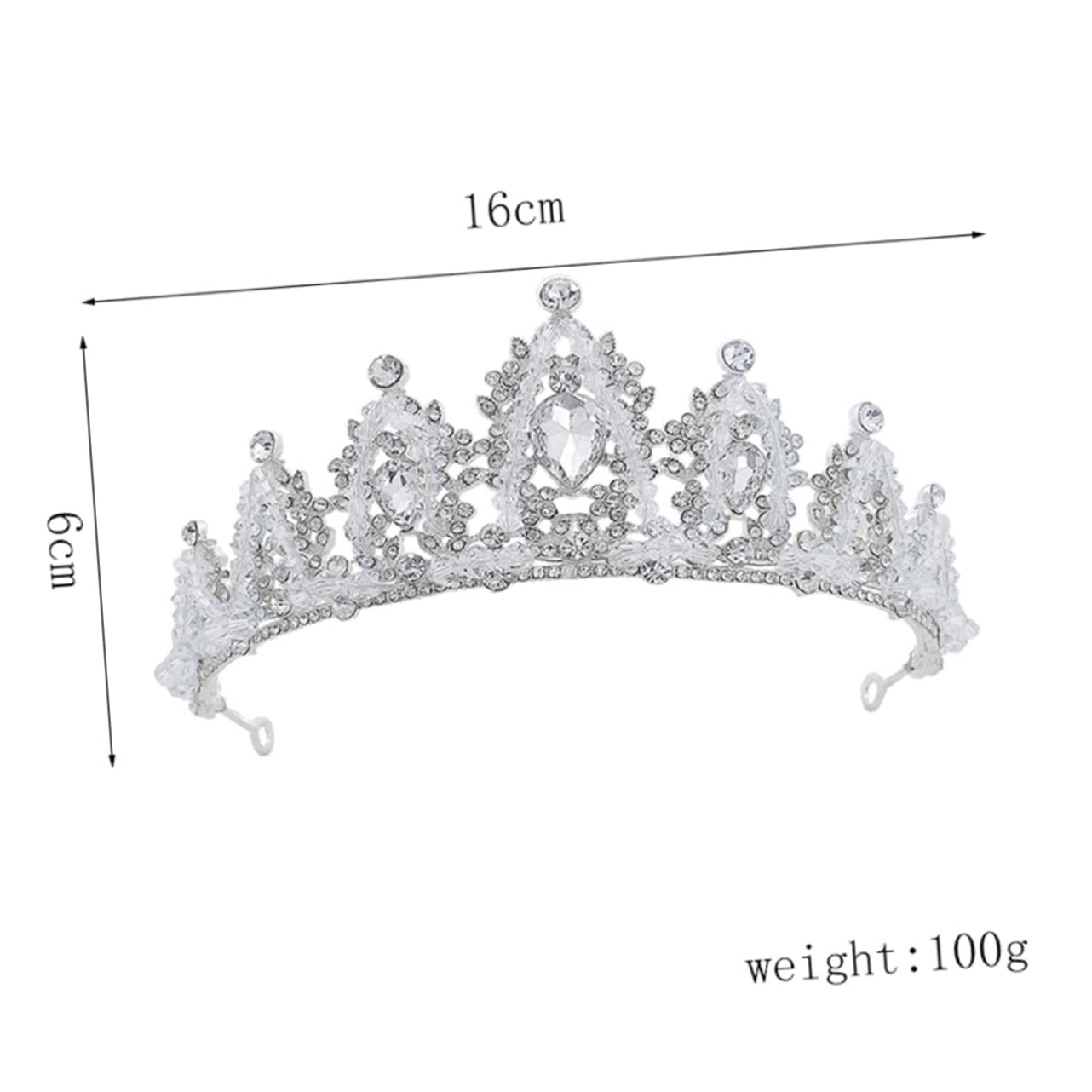 FRCOLOR Rhinestone Bridal Tiara for Women - Elegant Wedding Crown, Quinceanera, Prom, Princess Headpiece - Perfect for Weddings, Korean Miss Pageants & Bar Mitzvah Celebrations