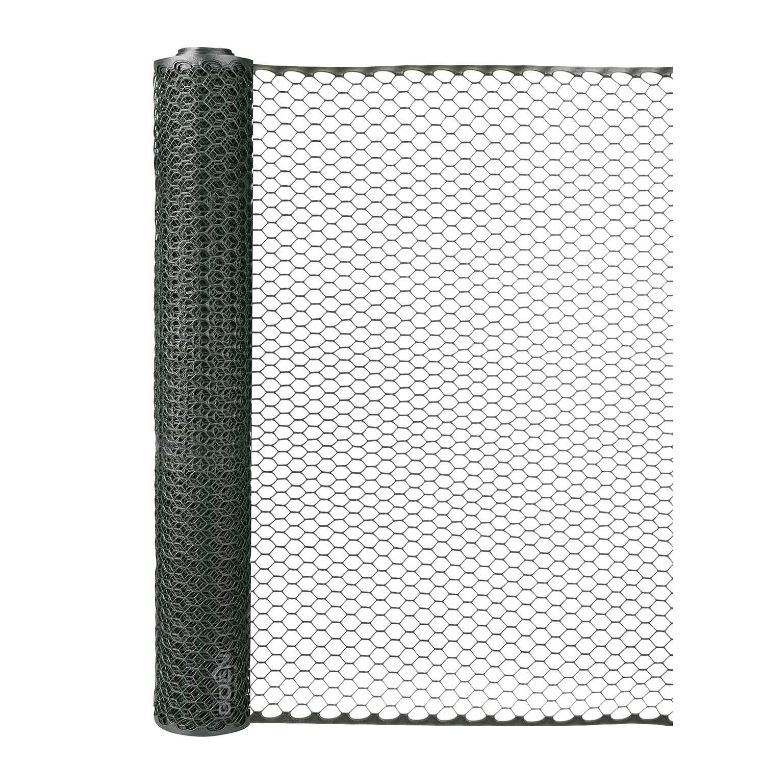 Boen 4' x 100' Black Plastic Hexagonal Chicken Wire Mesh Roll - Durable Poultry Fencing for Temporary/Semi-Permanent Enclosures, Deer Protection & Construction Sites | Ideal for Garden Security, Animal Pens & DIY Projects