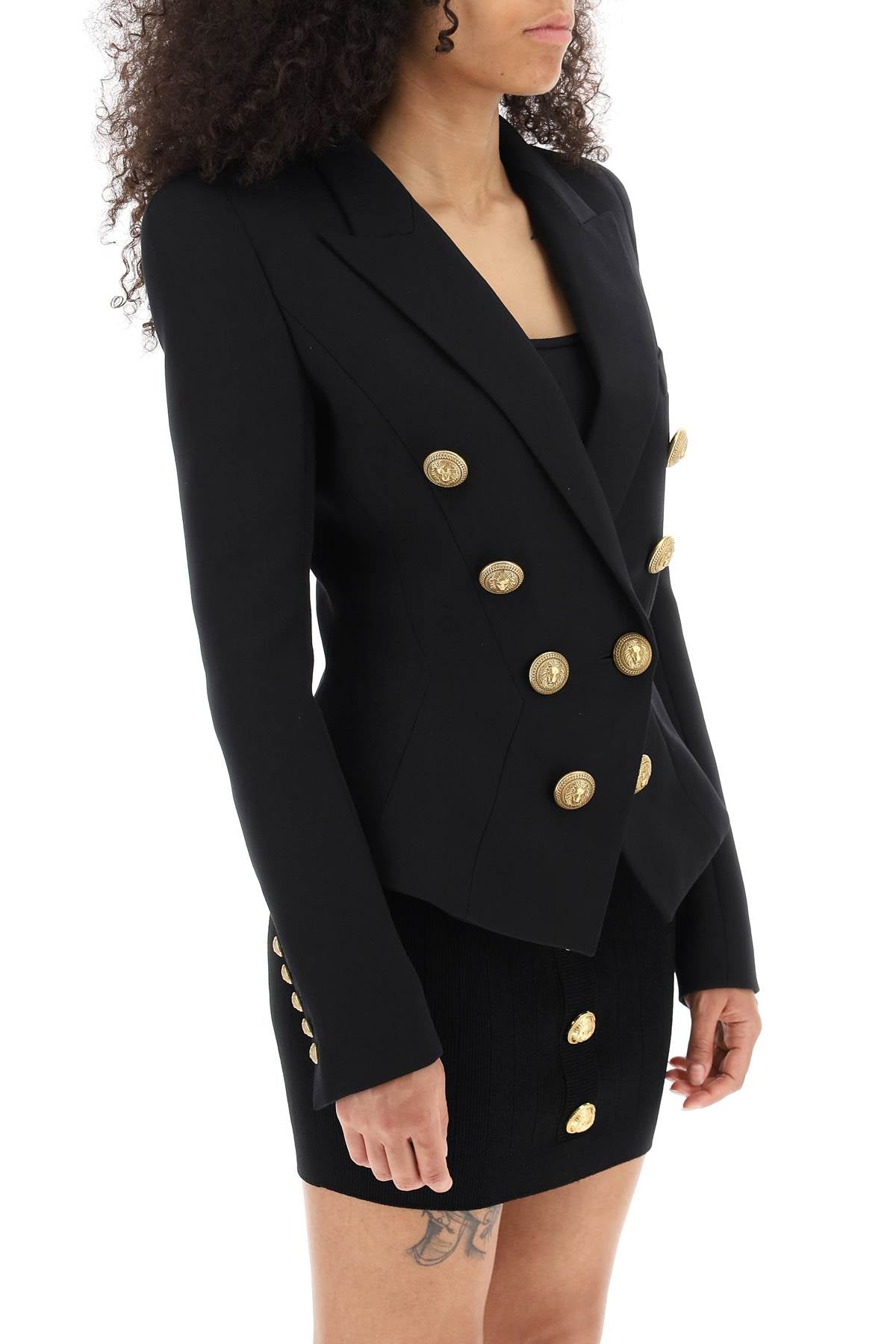 Balmain Wool Double Breasted Fitted Jacket for Men - Elegant Formal Wear for Business, Office & Special Occasions