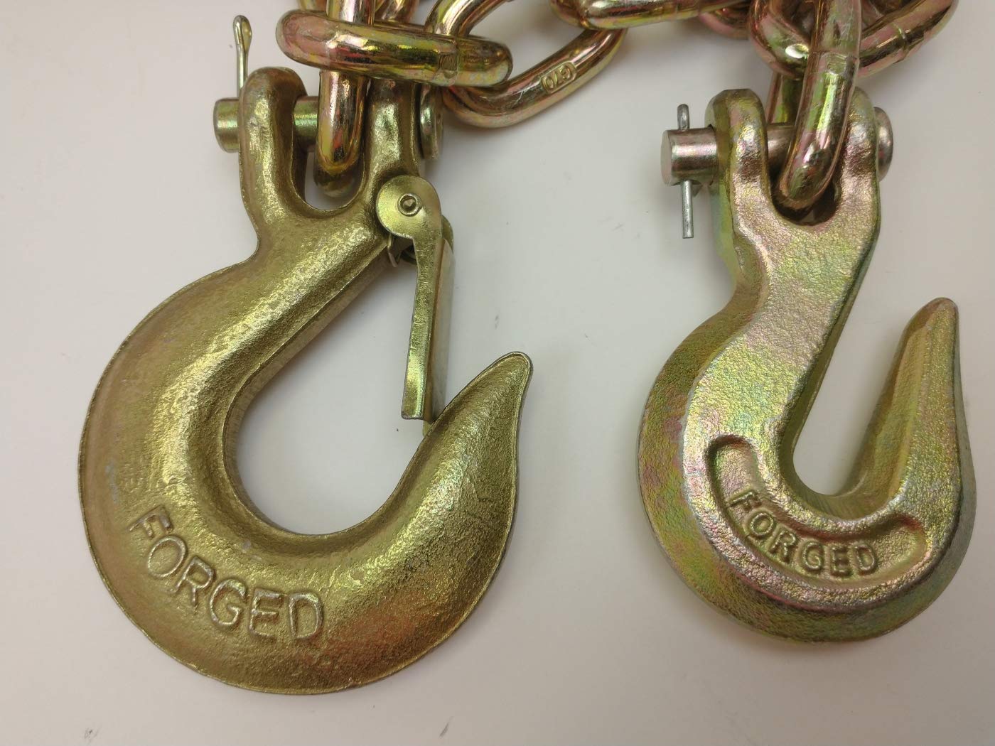 Heavy Duty Flatbed Binder Chains with Clevis Grab & Slip Hooks - 3/8