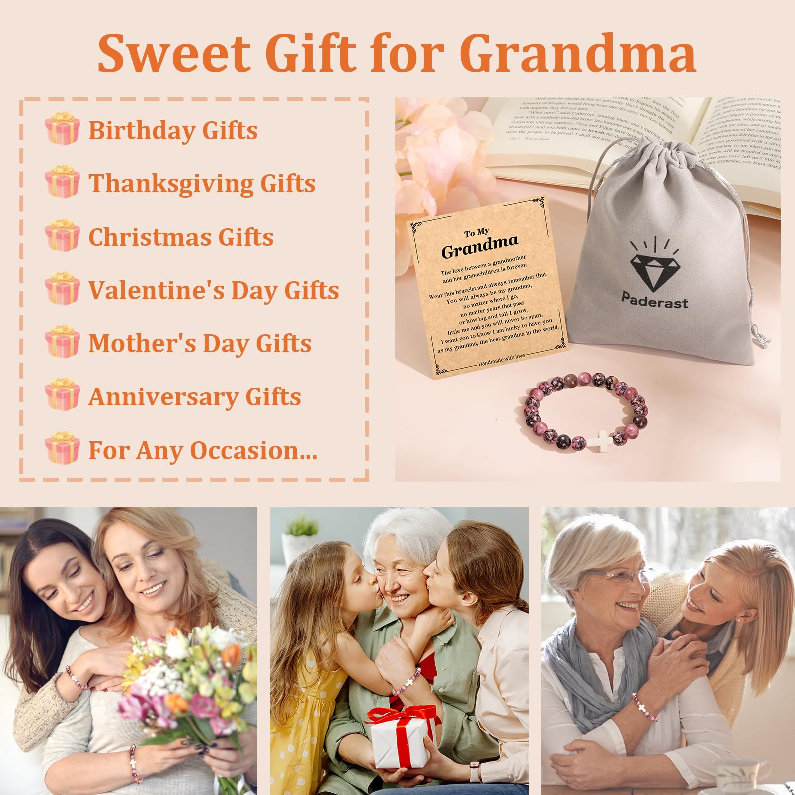 Christian Cross Bracelet for Women - Religious Easter Gifts, Inspirational Jesus Jewelry for Mom, Daughter, Sister, Grandma & Godmother - Perfect for Easter Basket Stuffers, Birthday & Faith-Based Occasions