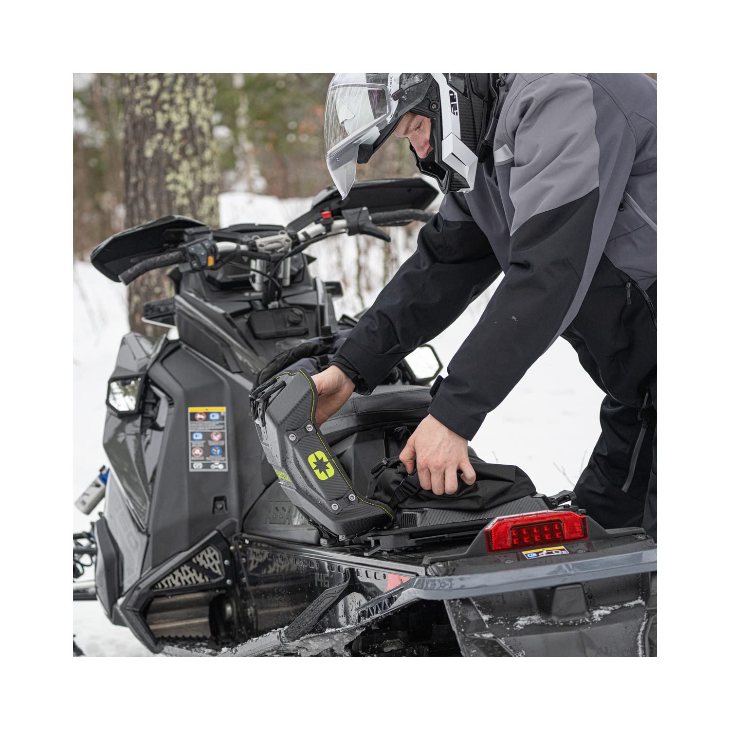 Polaris Snowmobile Lock & Ride Flex Medium Burandt Bag - Waterproof Storage for Gear & Tools - Perfect for Off-Road Adventures & Winter Trail Riding