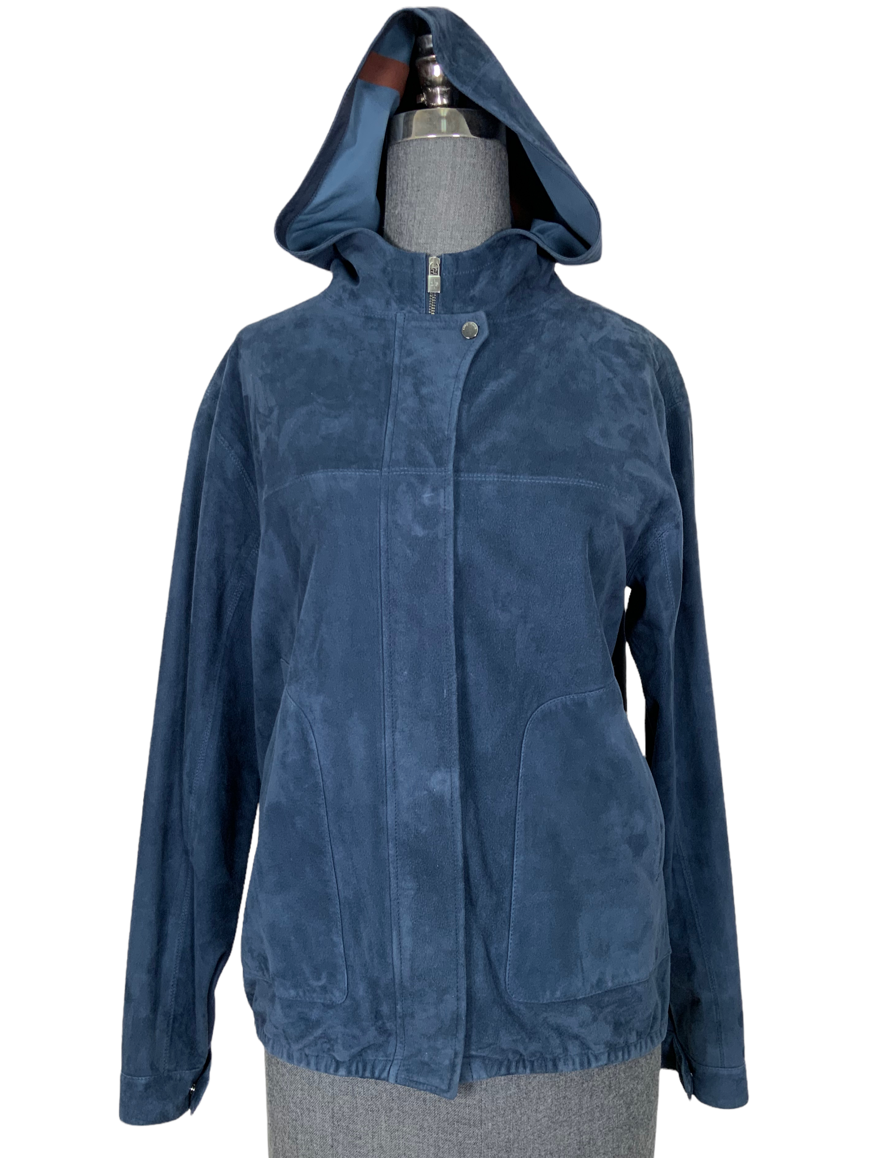 Loro Piana Goatskin Suede Hooded Bomber Jacket for Men - Size M | Premium Soft Leather Outerwear for Casual & Business Wear