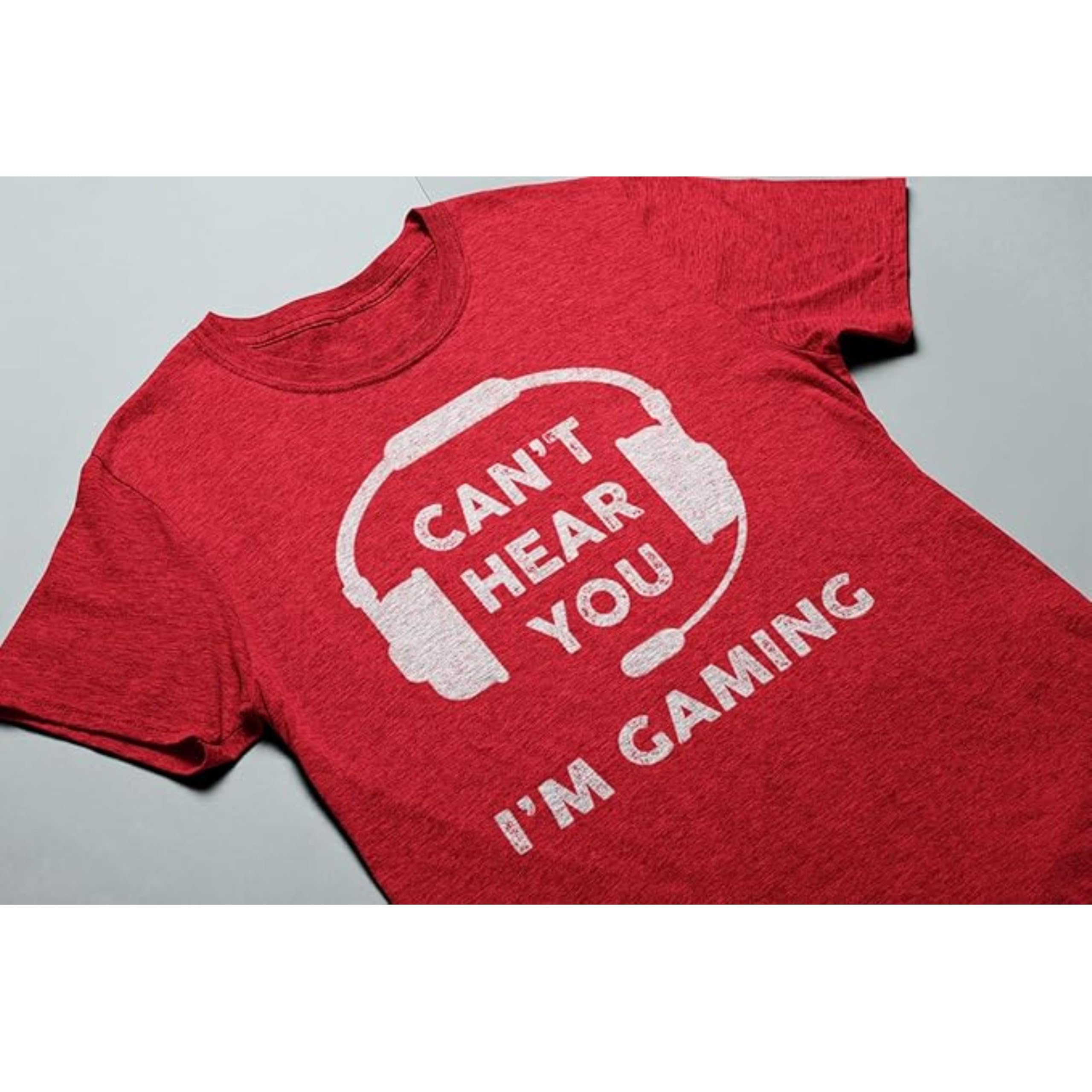Funny 'Can't Hear You I'm Gaming' T-Shirt for Men - Video Gamer Humor Tee with Headset Design - Perfect Gift for Teenage Boys & Gamers - Great for Gaming Sessions, Parties & Casual Wear