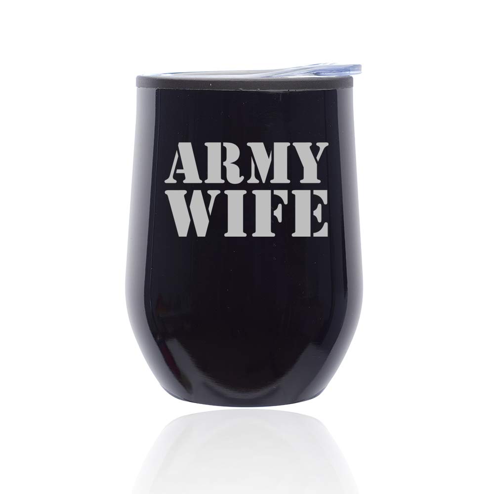 Stemless Wine Tumbler with Lid - 16oz Insulated Coffee Travel Mug for Hot & Cold Drinks - Durable Glass Cup for Wine, Cocktails, Coffee - Perfect for Home, Office, Travel & Gifts (Midnight Black)
