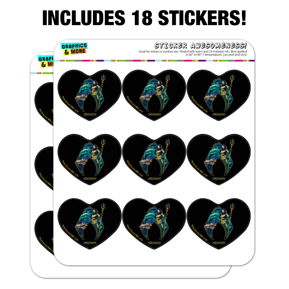 Aquaman Movie Atlantis Logo Heart Shaped Planner Stickers - DIY Scrapbooking, Journaling, Bullet Journal Supplies for Fans - Perfect for Planners, Calendars, Craft Projects & Gift Decoration