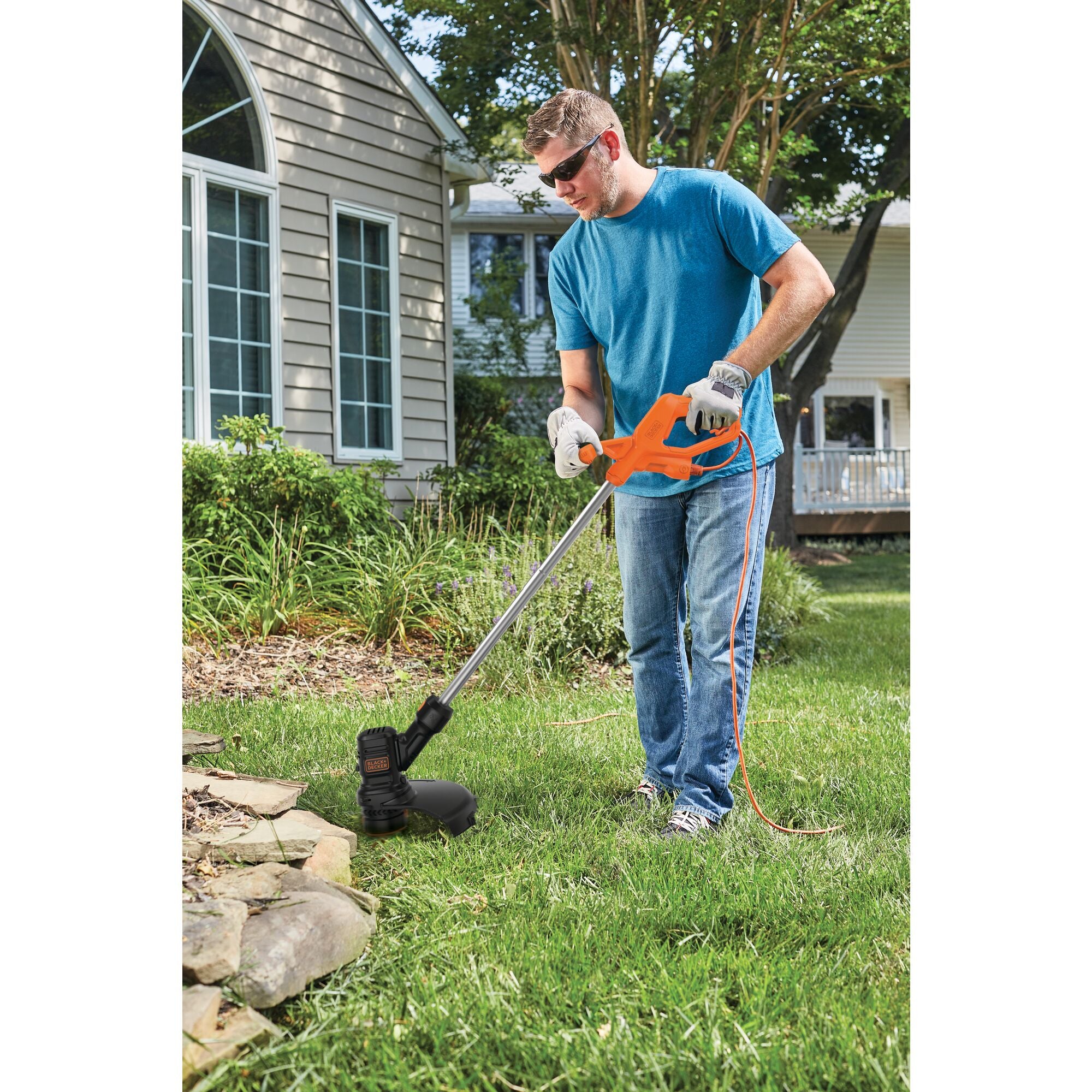 4 Amp 13 Inch Electric String Trimmer - Lightweight Corded Grass Trimmer for Lawn Edging and Weed Control - Perfect for Home Yard Maintenance and Landscaping