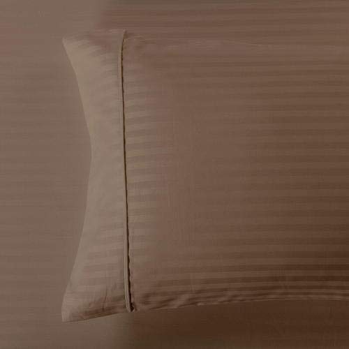 Luxury Damask Stripe 600 Thread Count King Size Pillowcase Set (2-Pack) - Soft Taupe Bedding for Hotel-Style Comfort - Perfect for Master Bedroom, Guest Room & Luxury Home Decor