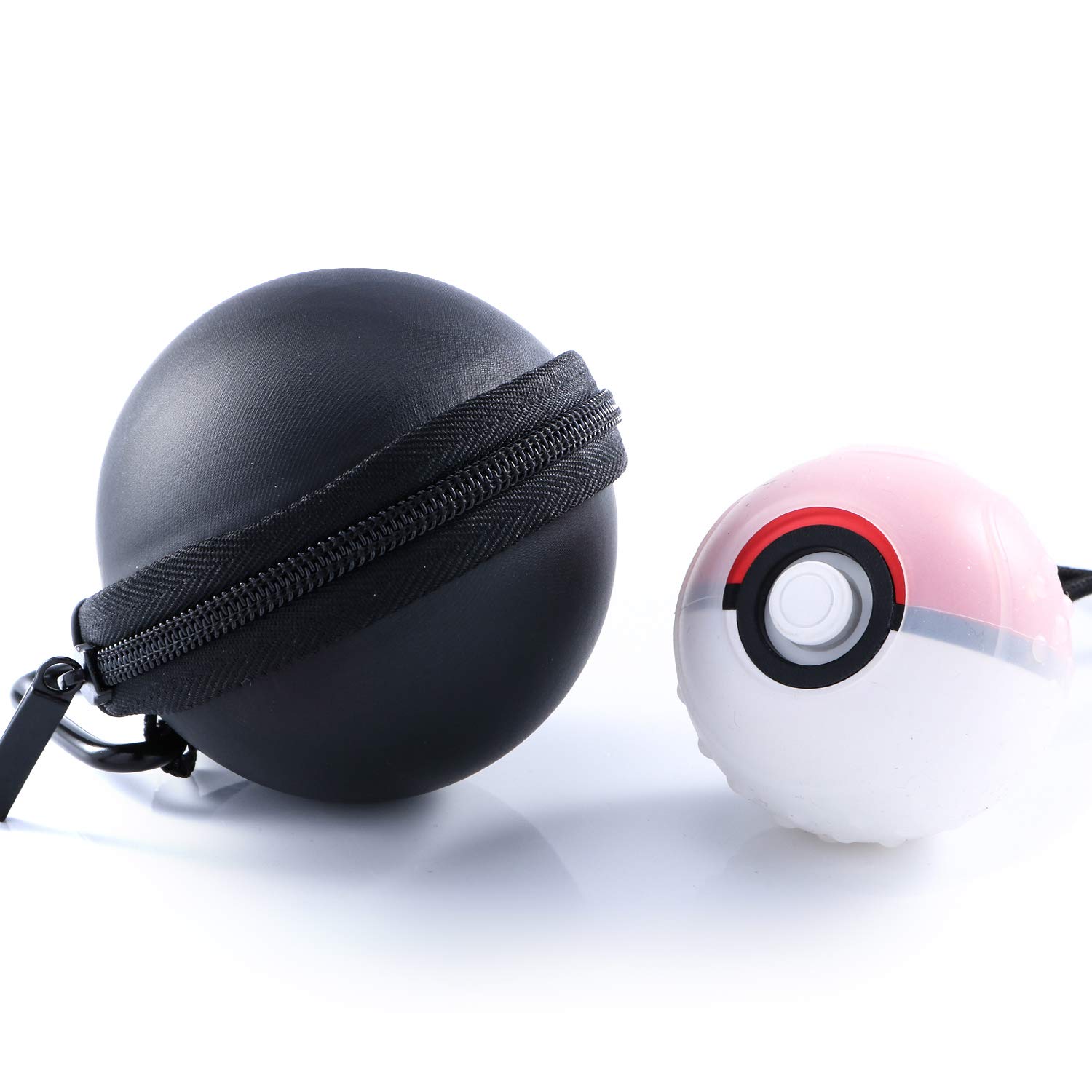 Nintendo Switch Poke Ball Plus Controller Carrying Case & Clear Protective Cover - Durable Black Silicone Case for Poke Ball Plus - Perfect for Gaming, Travel & Storage
