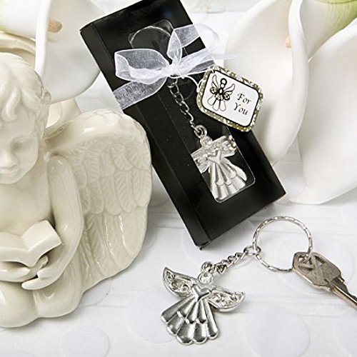 Guardian Angel Metal Keychain - Elegant Gift Boxed Key Ring for Protection & Blessings | Perfect for Baptism, Christening, Wedding Favors & Everyday Carry