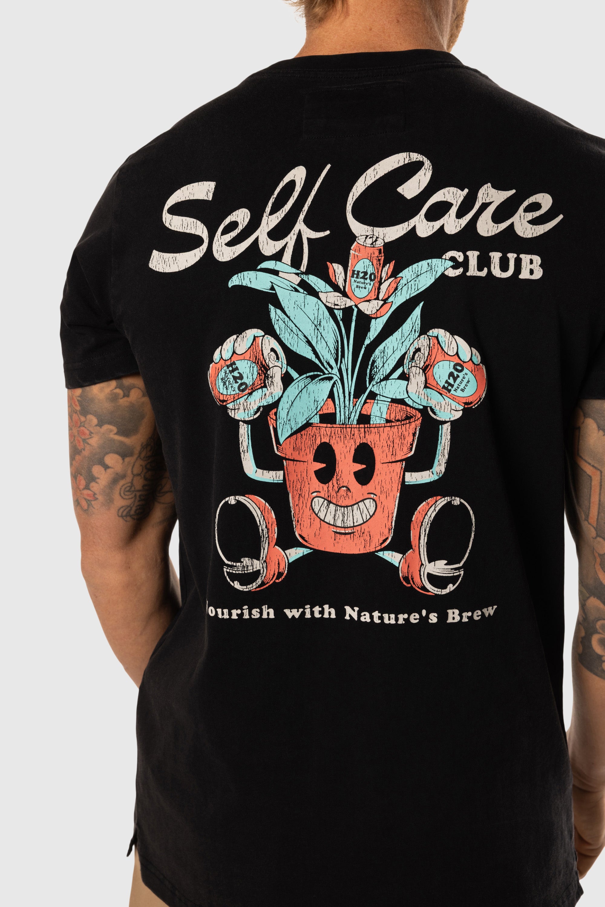 Vintage Black Self Care T-Shirt - Soft Cotton Relaxing Tee for Yoga, Meditation & Everyday Comfort