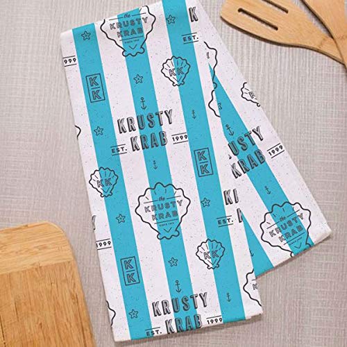 SpongeBob SquarePants The Krusty Krab Shell Hand Towel - Soft Absorbent Kitchen & Bath Towel for Kids, Bathroom Decor, SpongeBob Themed Gifts