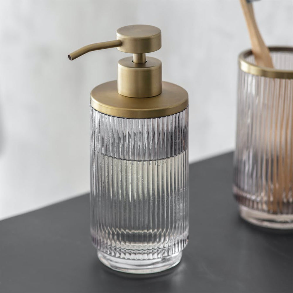 Premium Glass Adelphi Soap Dispenser - Elegant Touch-Free Liquid Soap Dispenser for Kitchen, Bathroom & Office - Modern Home Decor Accessory