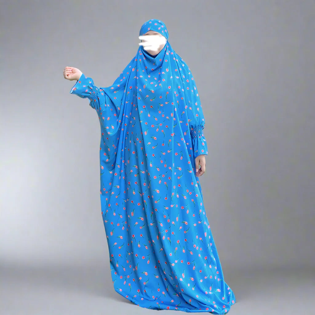 Muslim Women's Printed Jilbab - Dubai & Turkish Style Islamic Abaya for Modest Fashion | Perfect for Prayer, Eid & Everyday Wear