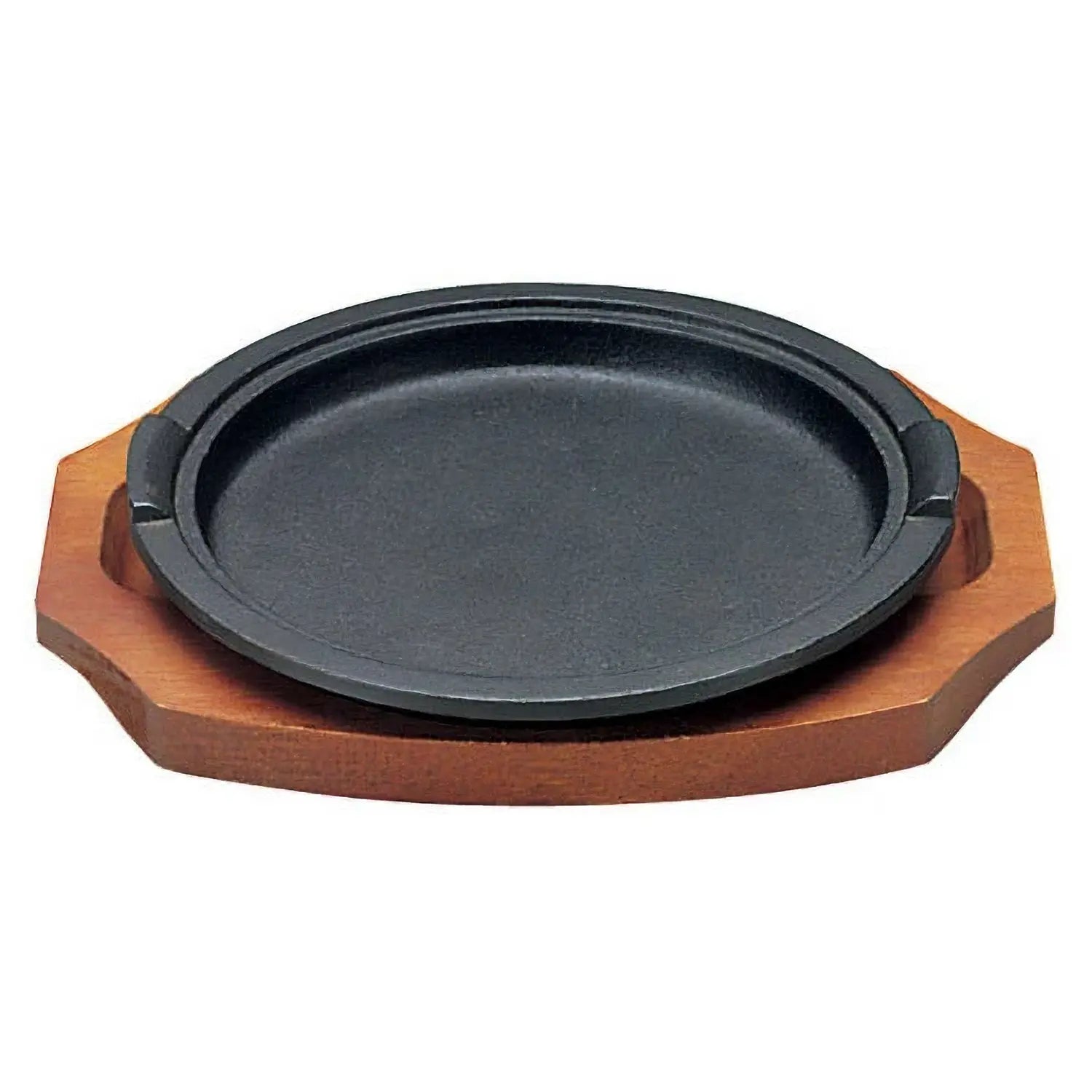 Asahi Premium Cast Iron Round Sizzler Platter - 12 Inch Japanese Robata Grill Plate for Steak, Seafood & Vegetables - Perfect for BBQ, Camping & Restaurant Style Dining