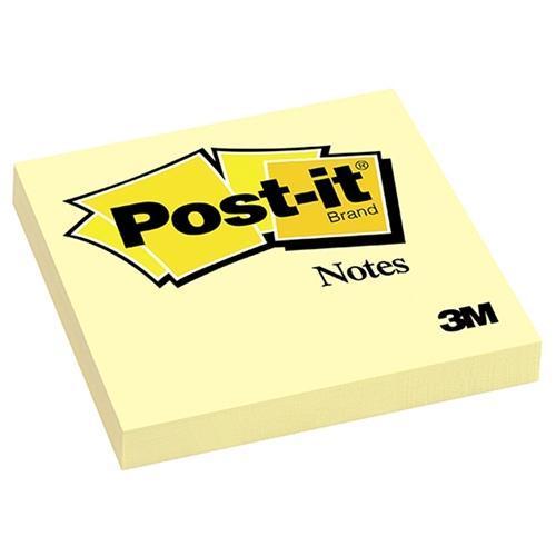 3M Sticky Post It Notes 3x3 Inches (76x76mm) - 654-1CY - Self-Stick Memo Pads for Office, School & Home Organization - 100 Sheets per Pad