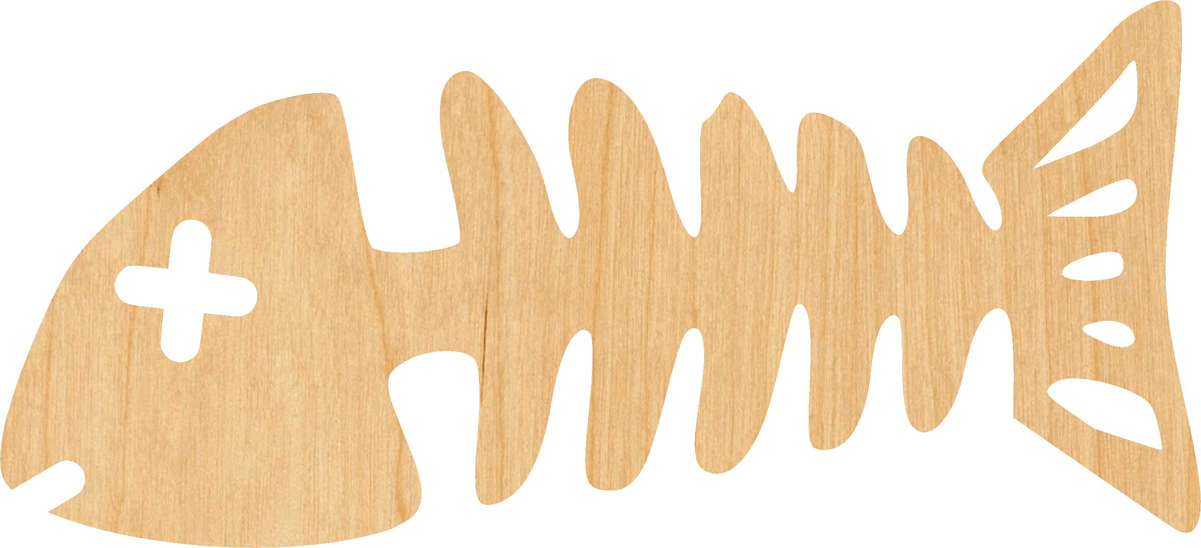 Laser Cut Wooden Fish Bones Craft Supplies - 2 Inch for DIY Home Decor, Scrapbooking, and Woodworking Projects
