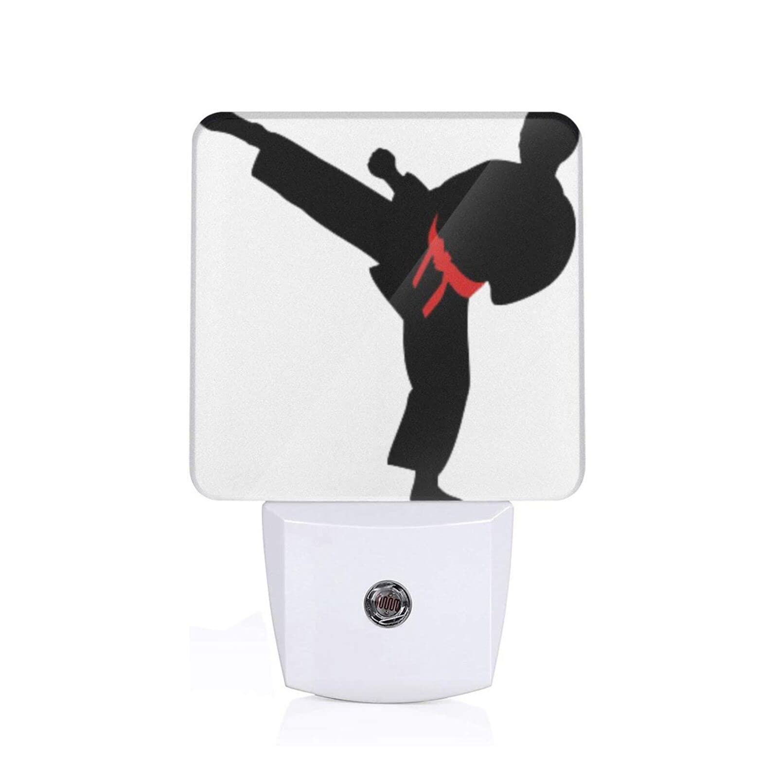 Karate Boy LED Night Light with Changeable Belt Color & Light Sensor - Auto On/Off Dusk to Dawn for Bedroom, Bathroom, Hallway, Stairway - Perfect for Kids' Rooms, Nursery, and Safe Night Navigation