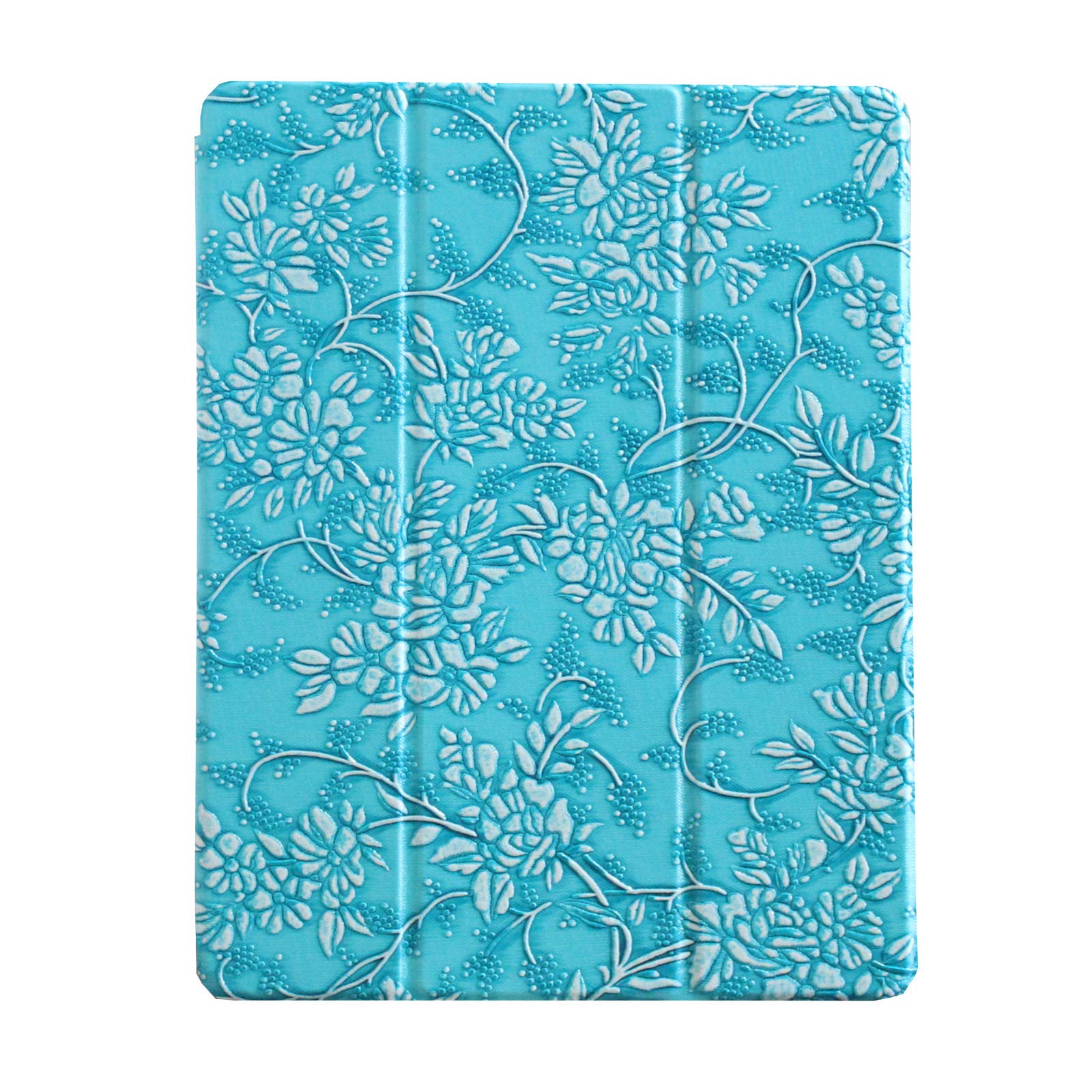 Shockproof Trifold Stand Case for iPad Air 5th Gen (2022) & 4th Gen (2020) - 10.9 Inch Protective Cover with Embossed Flower Design | Perfect for Work, Study & Travel | Compatible with Models A2588 A2589 A2591 A2316 A2324 A2072