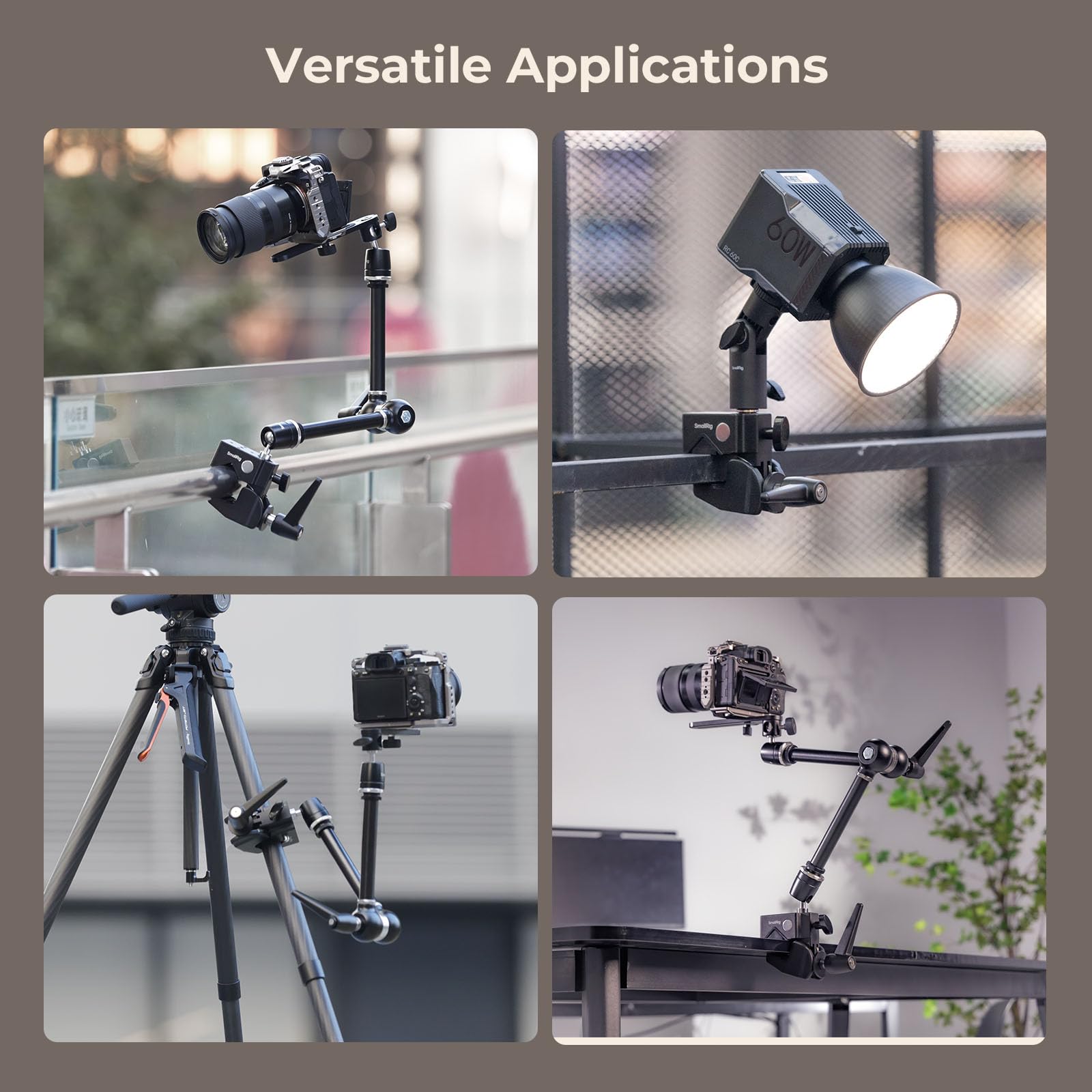 SmallRig Heavy Duty Friction Magic Arm with Super Clamp - Adjustable Camera Mount Stand for Overhead Shooting, Studio & Desk Setup | Perfect for DSLR Cameras, Ring Lights, Video Recording & Photography Workspace
