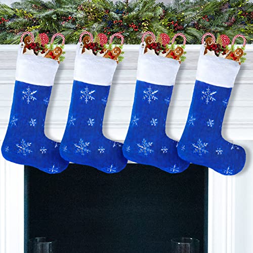 4pcs Blue+silver