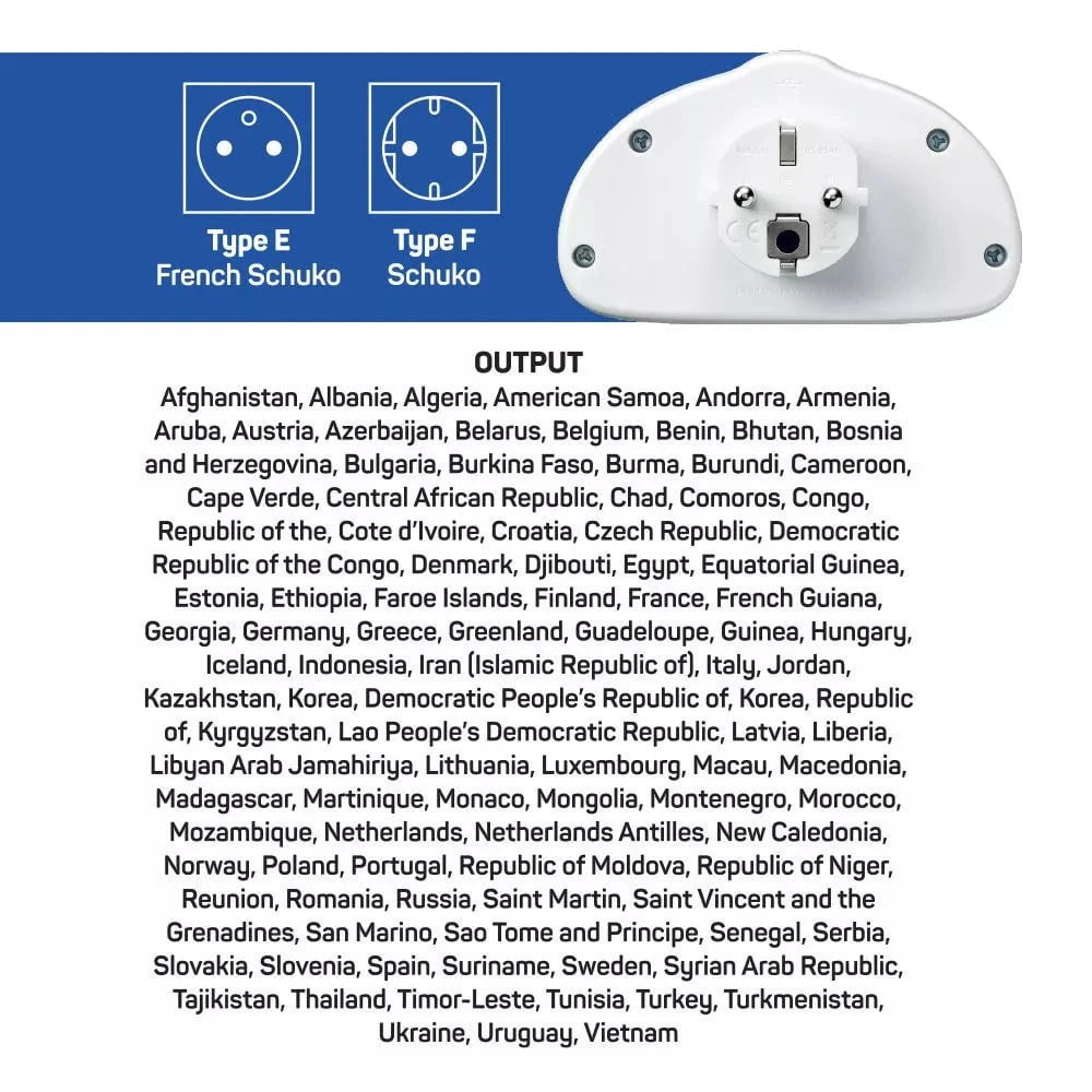 Go Travel World EU Adaptor Duo with USB Ports - Universal Travel Charger for Europe | Perfect for Phones, Laptops & Tablets on Business Trips & Vacations
