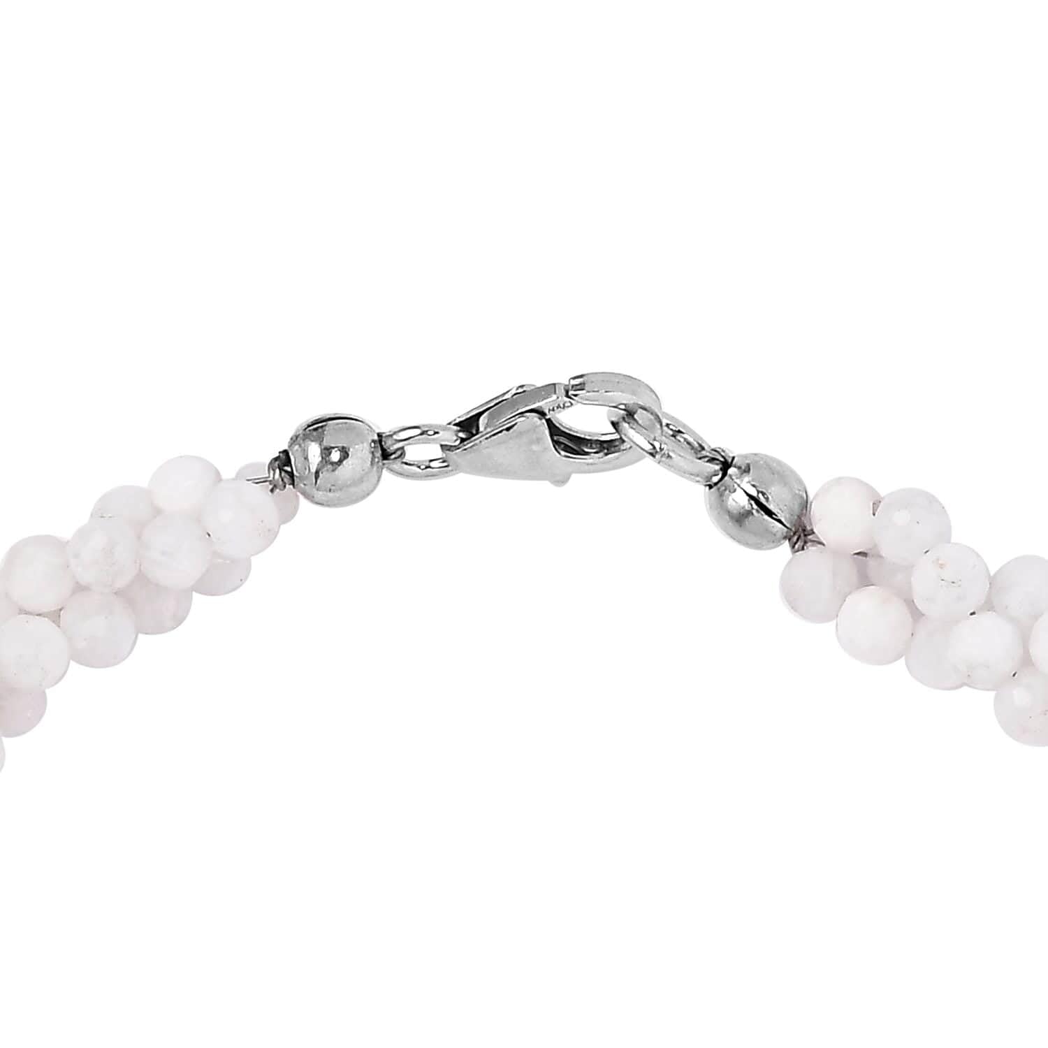 Rainbow Moonstone 925 Sterling Silver Platinum Plated Beaded Bracelet for Women | Elegant Jewelry Gift for Birthday, Anniversary & Special Occasions | 7.25