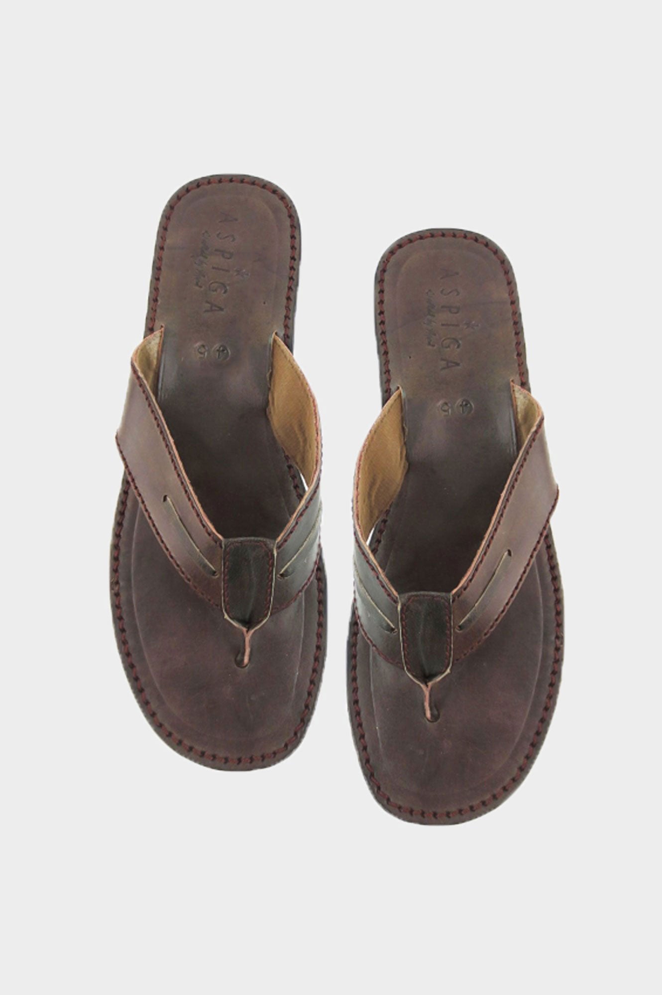 Premium Men's Leather Flip Flops - Comfortable Brown Sandals for Summer | Beach, Pool & Casual Wear