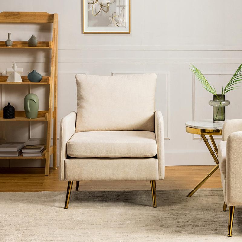 Laertiades Modern Upholstered Accent Armchair with Removable Cushion, Sturdy Metal Legs & High-Density Foam - Perfect for Living Room, Bedroom, or Office Decor