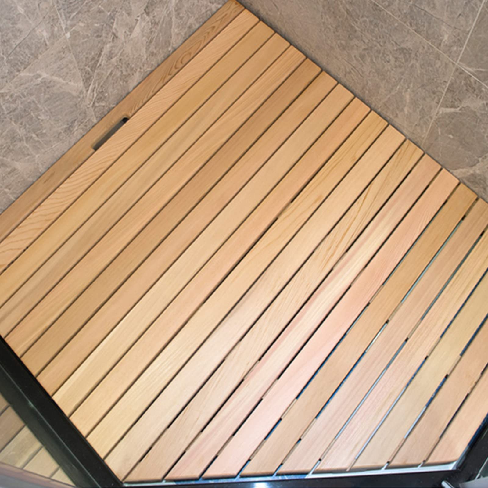Premium Bamboo Bath Mat - Non-Slip Wooden Duckboard for Bathroom, Shower, Bathtub & Spa - Waterproof Large Floor Mat (30x43in) - Customizable Size - Perfect for Wet Areas, Sauna & Home Decor