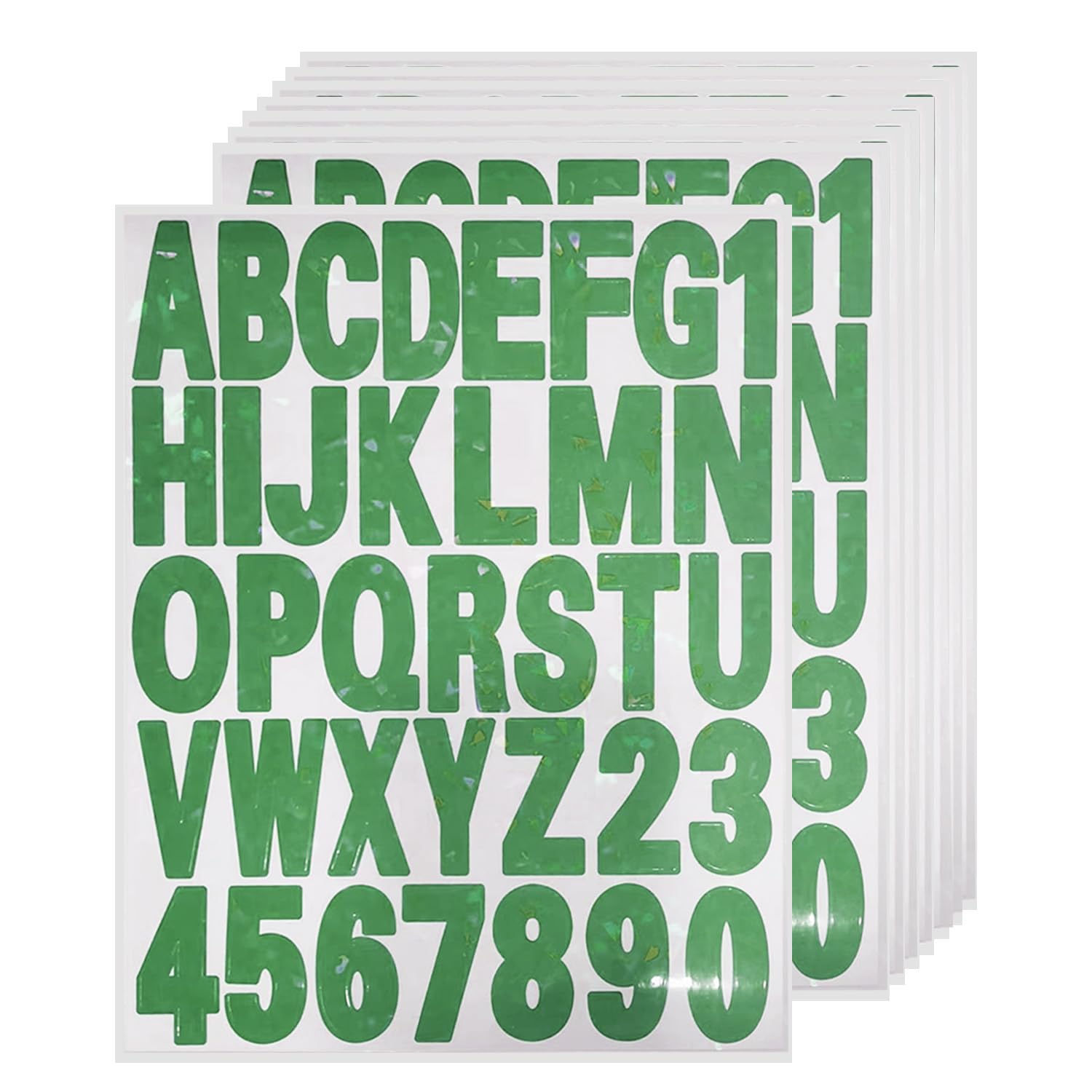 Starboling 2 Inch Green Alphabet Stickers - 8 Sheets Self-Adhesive Vinyl Letter Stickers for Mailbox Numbers, DIY Arts & Crafts, Outdoor Signs, Posters, Doors, Mailboxes, Cars & Trucks - Perfect for Home Decor, School Projects & Personalized Labeling