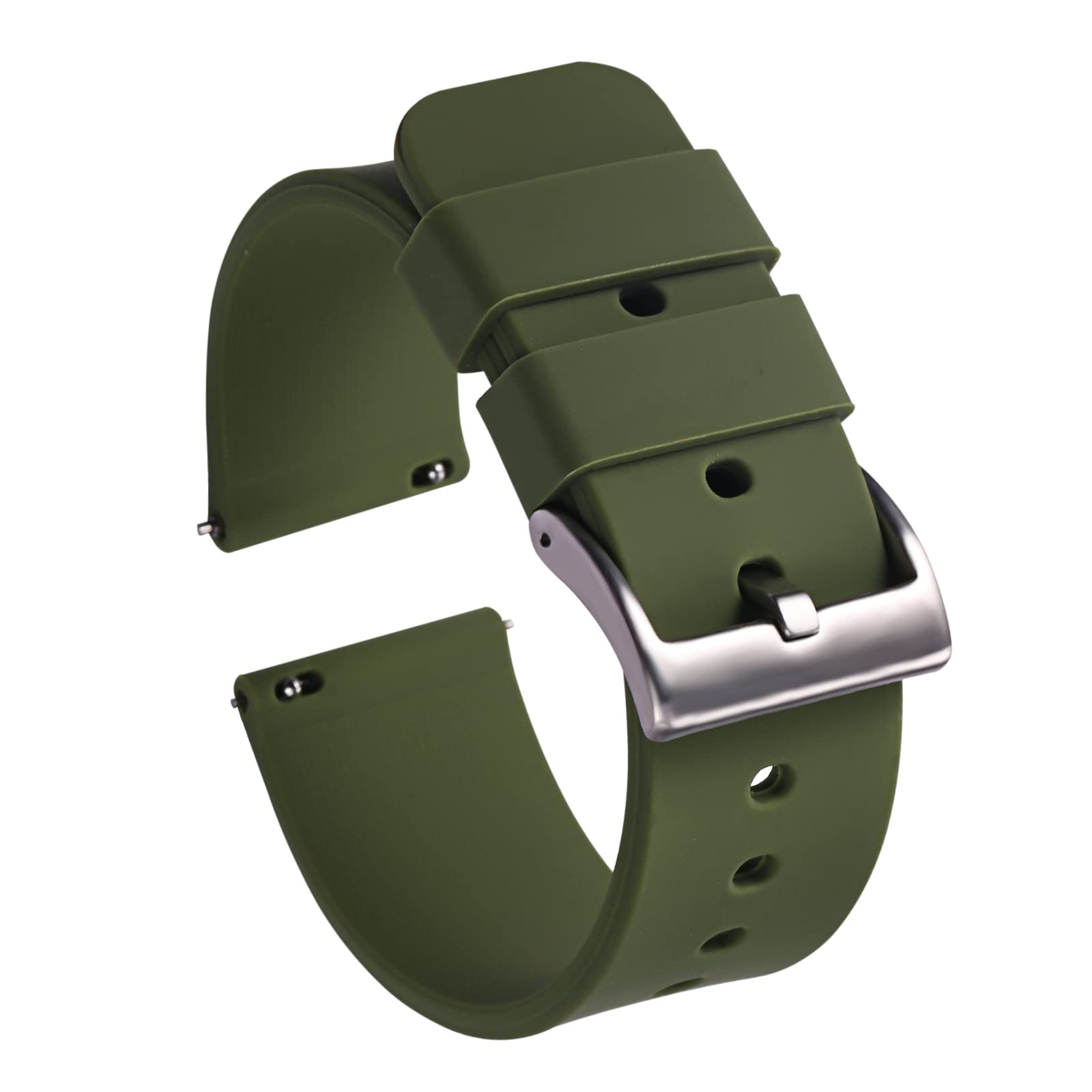 Soft Silicone Watch Bands 18mm 20mm 22mm Quick Release - for Sports & Daily Wear