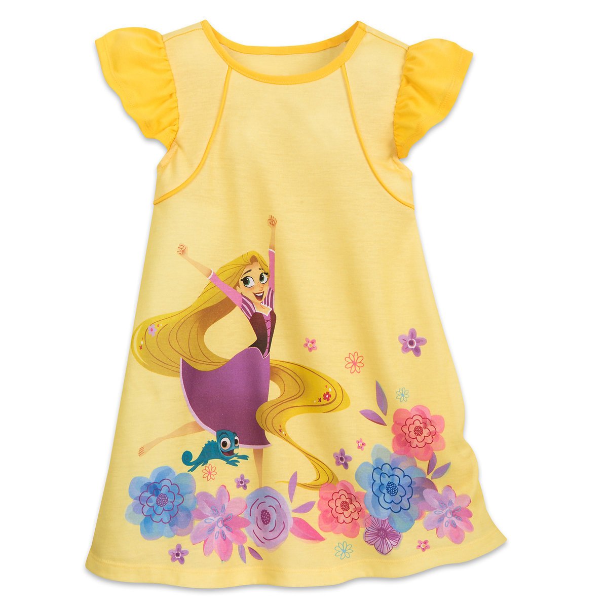 Disney Rapunzel Nightshirt for Girls - Soft Yellow Sleepwear with Long Sleeves | Perfect for Bedtime, Sleepovers & Princess Dress-Up