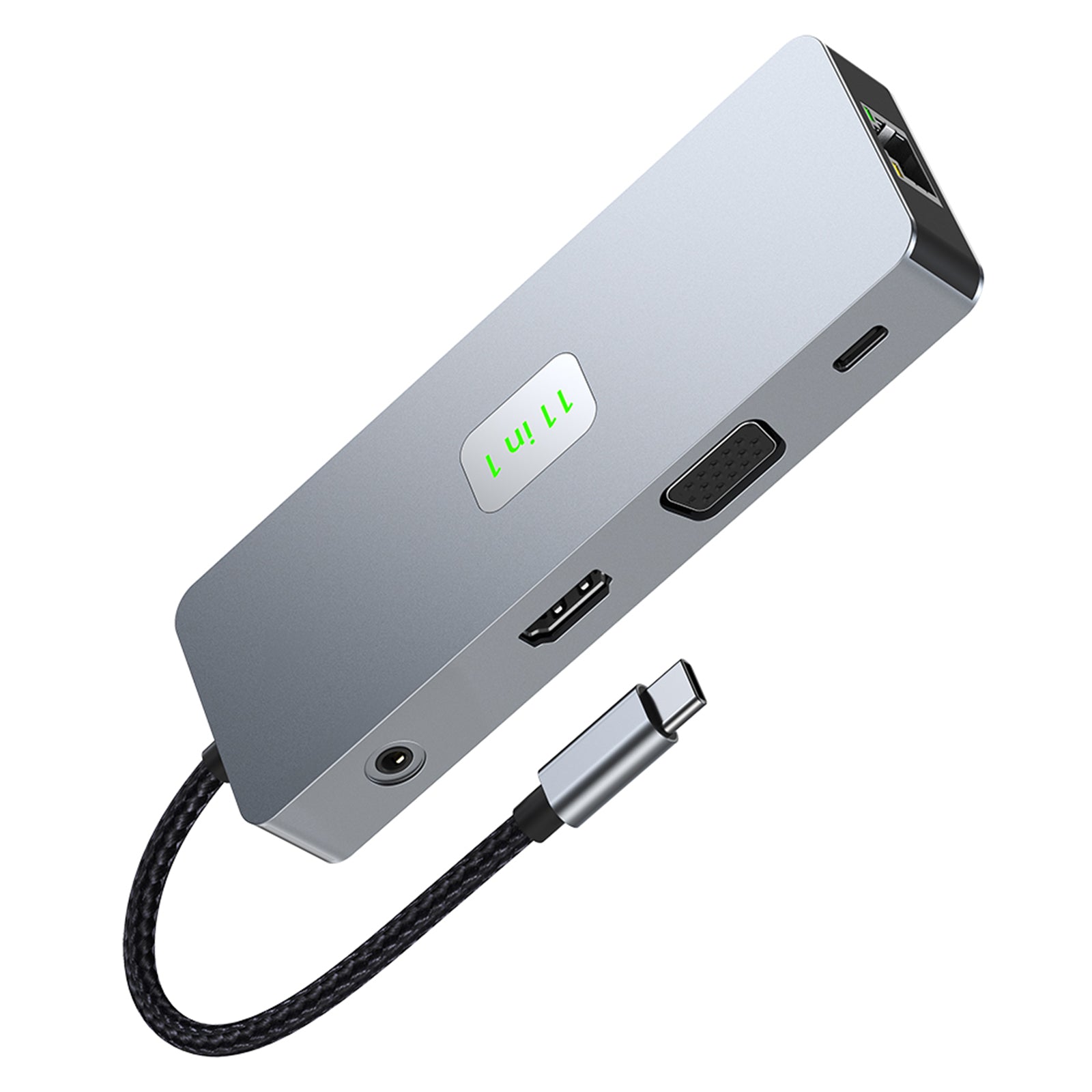 11-in-1 USB C Hub with Gigabit Ethernet, 4K HDMI, VGA, USB 3.0, 100W PD, SD/TF Card Reader & Audio Jack - Perfect for MacBook Pro/Air, iPad Pro & Windows Laptops - Ideal for Home Office, Gaming & Video Conferencing