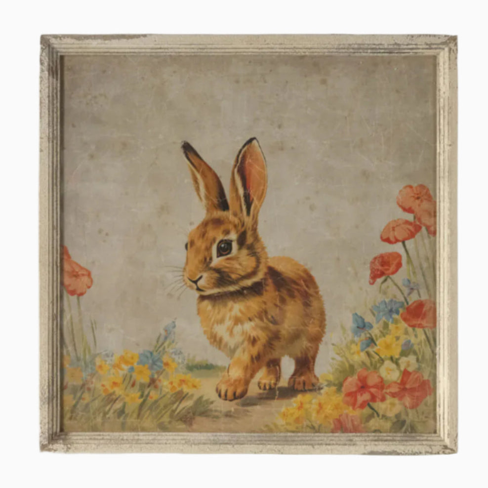 Framed Wandering Bunny Print - Cute Rabbit Wall Art Decor for Nursery, Kids Room & Living Room - Perfect Gift for Animal Lovers & Home Decor