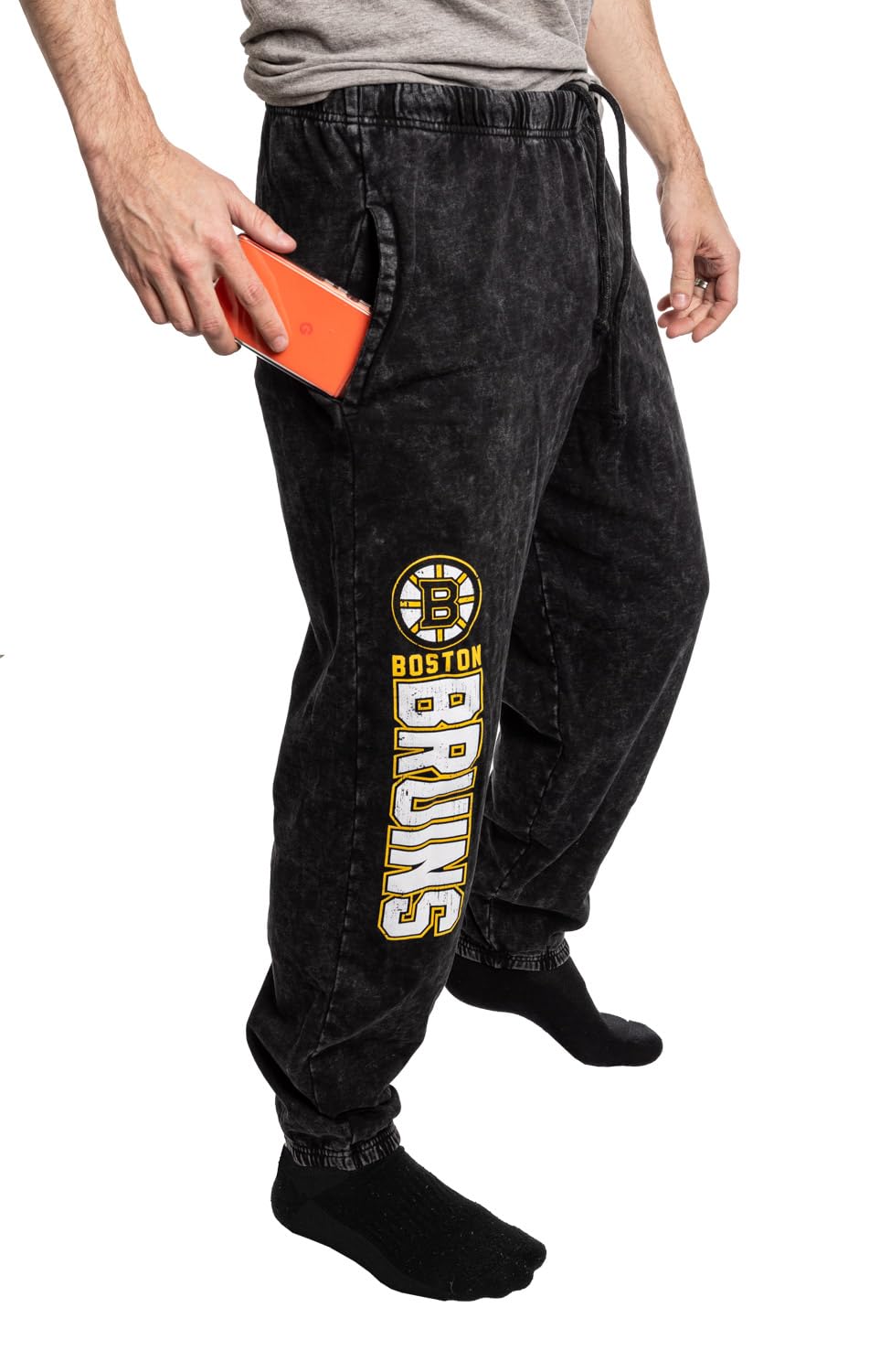 **Calhoun NHL Men's Acid Wash Cotton Fleece Sweatpants - Athletic Jogger Pants for Casual Wear, Gym & Lounge**