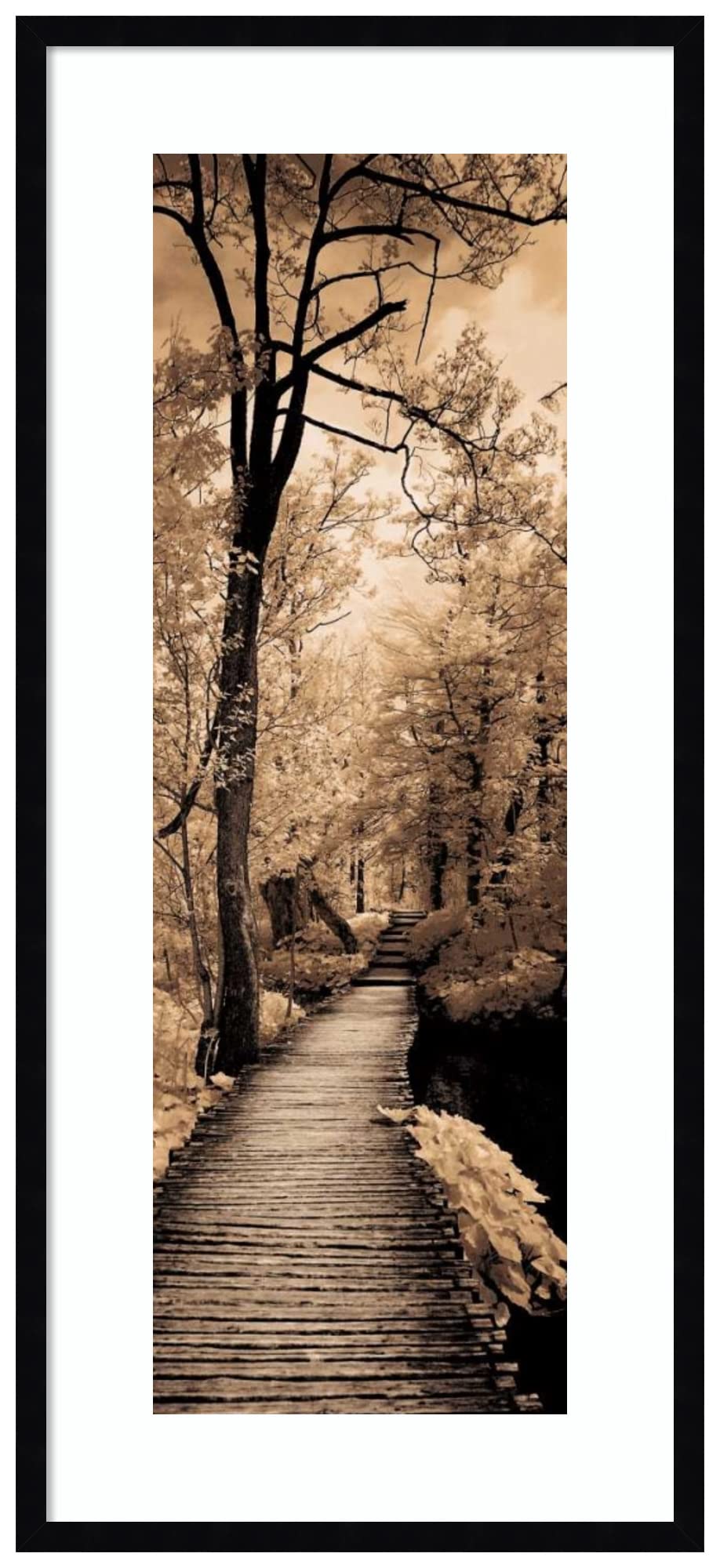 Amanti Art Framed Wall Art Print - 41x19 A Quiet Stroll Landscape Painting by Ily Szilagyi | Rustic Farmhouse Decor | Large Canvas Art for Living Room, Bedroom, Office | Perfect for Home & Office Decoration, Housewarming Gifts
