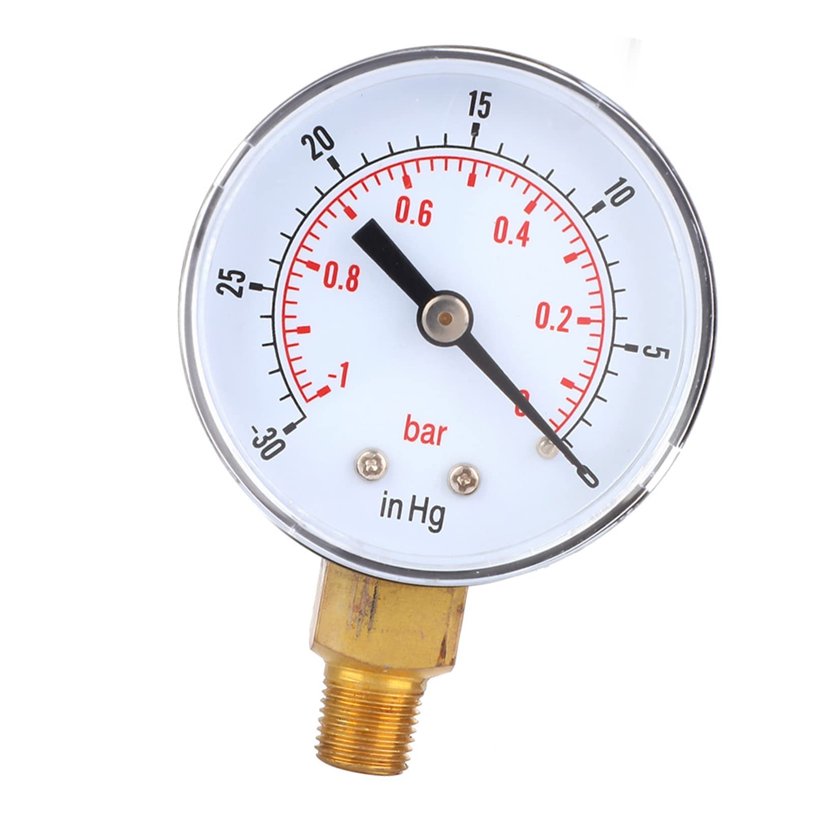 Fafeicy 50mm Vacuum Gauge -1-0Bar/-30-0inHg, 1/8