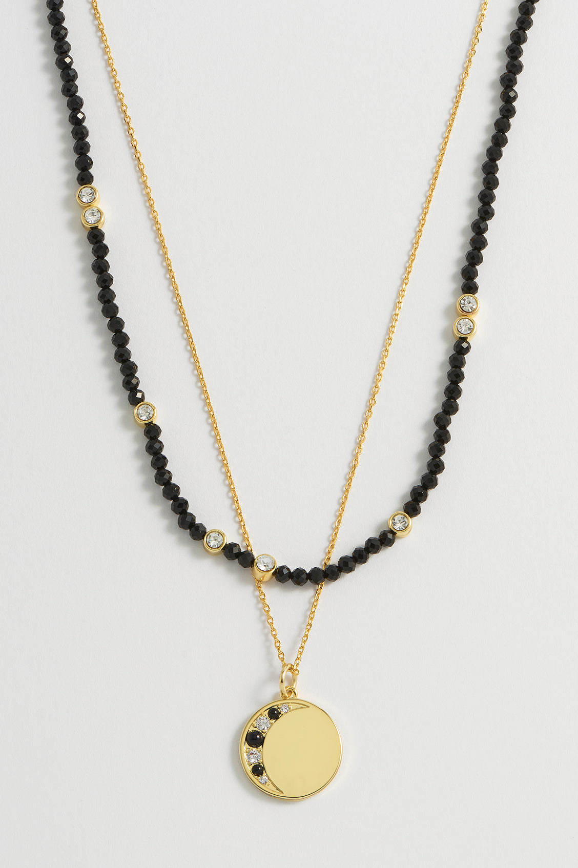 Double Chain Moon Necklace for Women - Elegant Crescent Moon Pendant Jewelry - Perfect for Date Night, Gift Giving & Everyday Wear