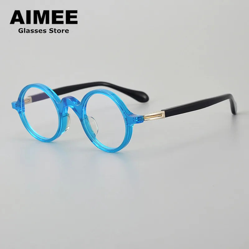 Aimee Women's Full Rim Round Titanium Acetate Eyeglasses 84203 - Lightweight & Durable Frame for Reading, Work & Everyday Use