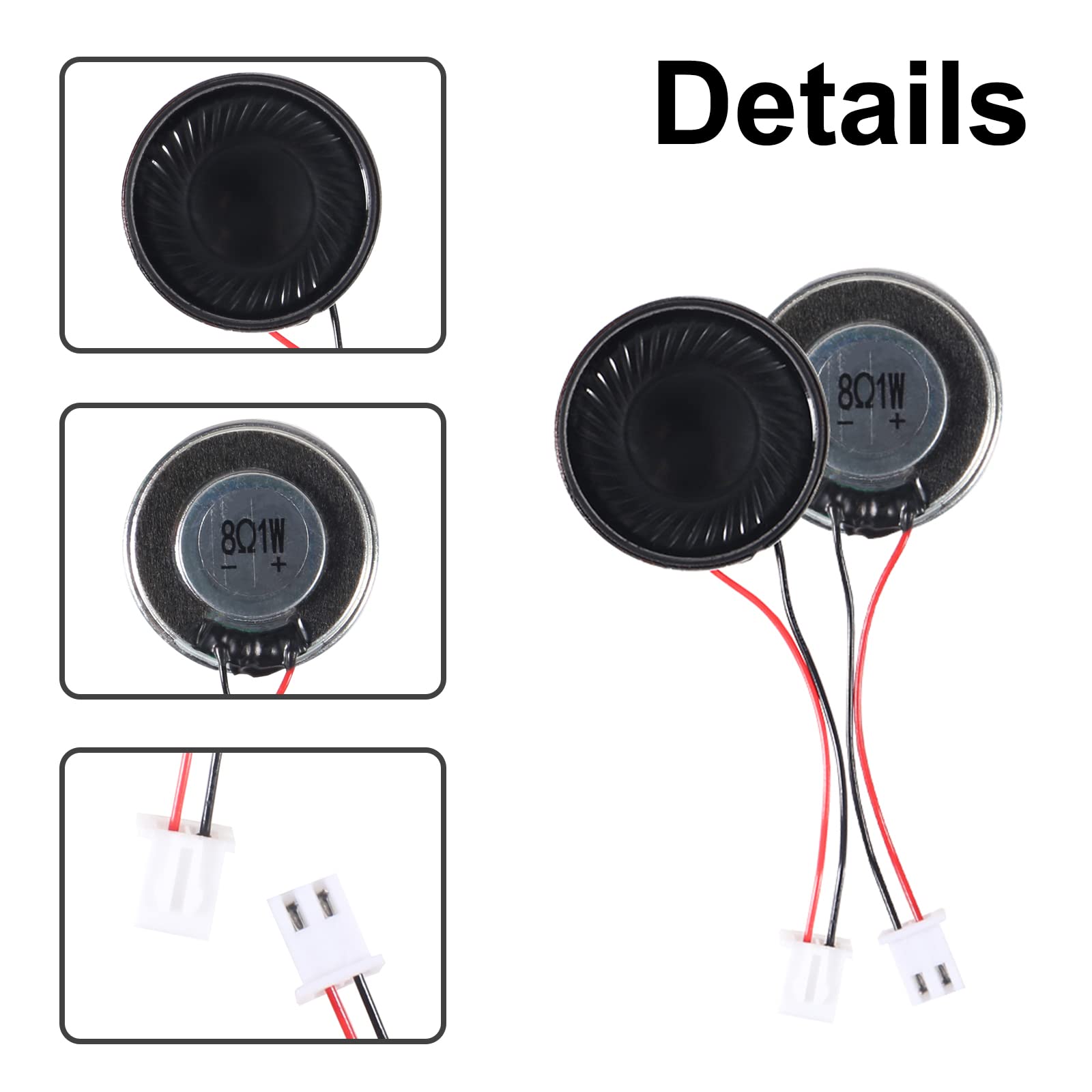 10Pcs 1W 8 Ohm Mini Metal Shell Loudspeaker - Round Internal Magnet Speaker for MP3/MP4 Players, DIY Audio Projects, and Small Electronics (Perfect for Home Theater, Car Audio, and Portable Devices)