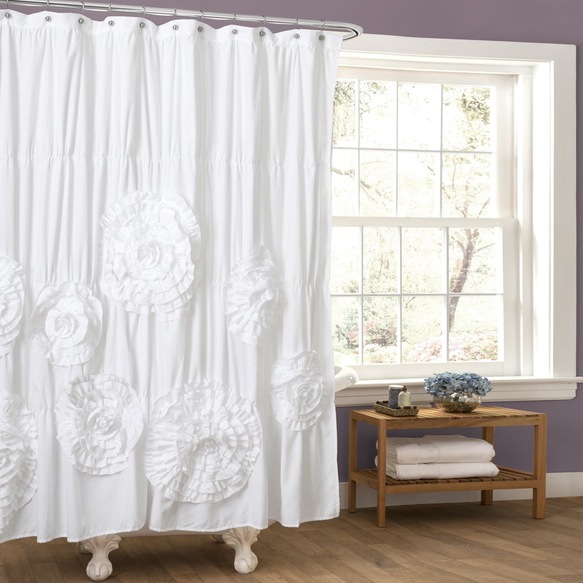 Serena Shower Curtain - Waterproof & Mold Resistant Bathroom Decor - Perfect for Modern & Vintage Bathrooms