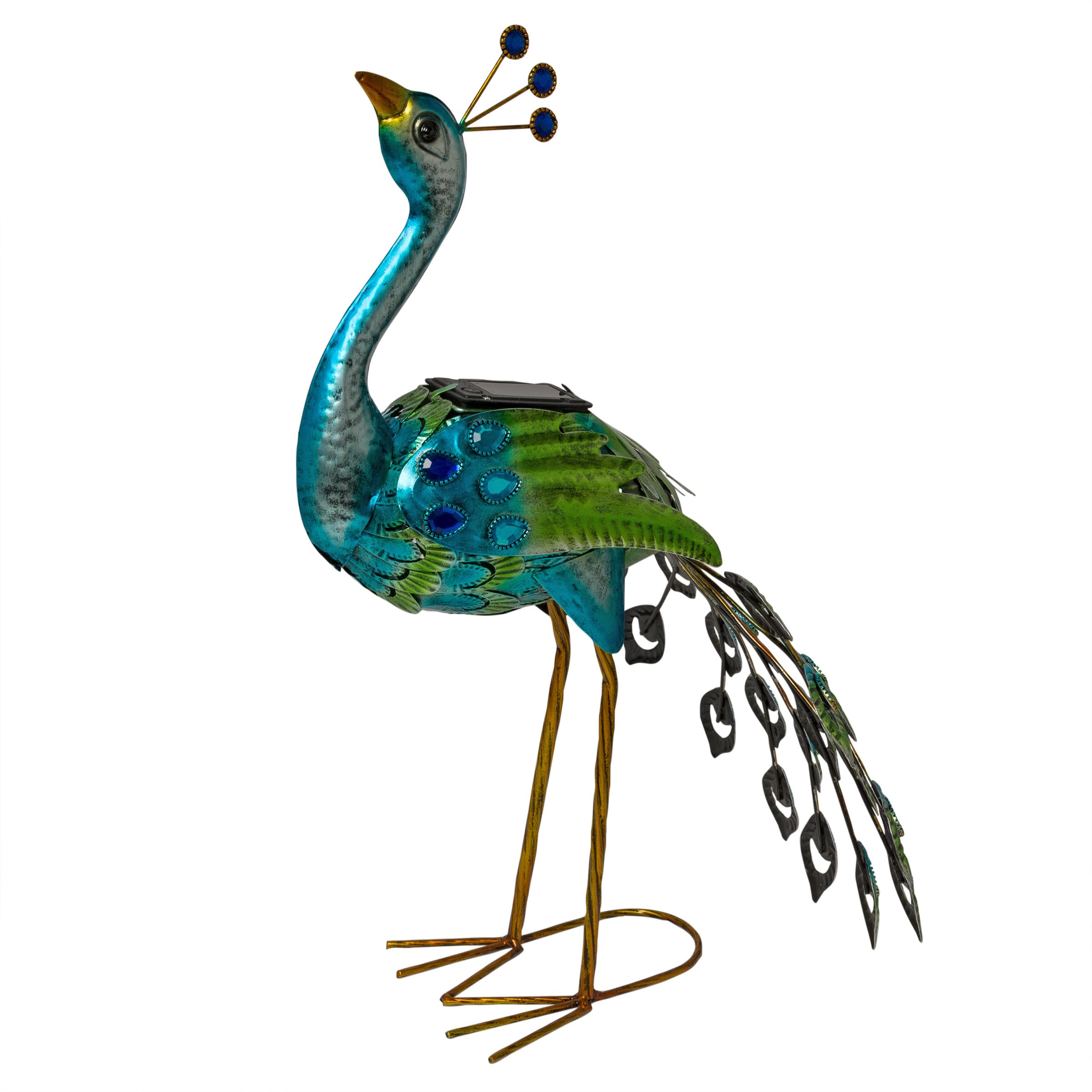 Solar Powered Peacock Garden Statue with LED Lights - 20
