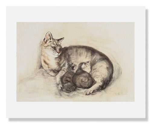 Ruth Spoor Cat and Kittens (Puddy) - Adorable Feline Art Print for Cat Lovers - Perfect for Home Decor, Gifts, and Pet-Themed Spaces