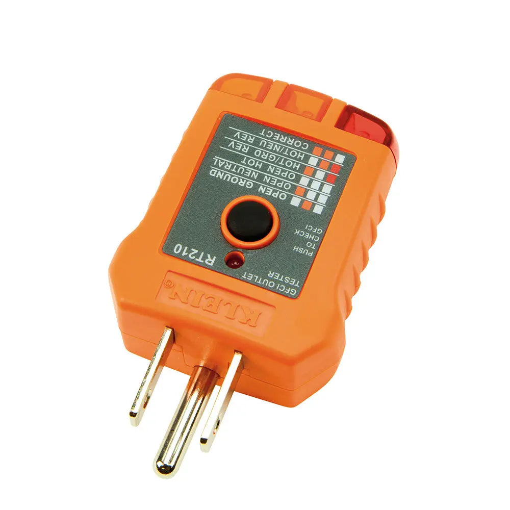 KLEIN KLE RT210 GFCI Outlet Tester - Professional Electrical Safety Tester for Home & Office - Perfect for Electricians, DIY Projects, and Home Safety Inspections