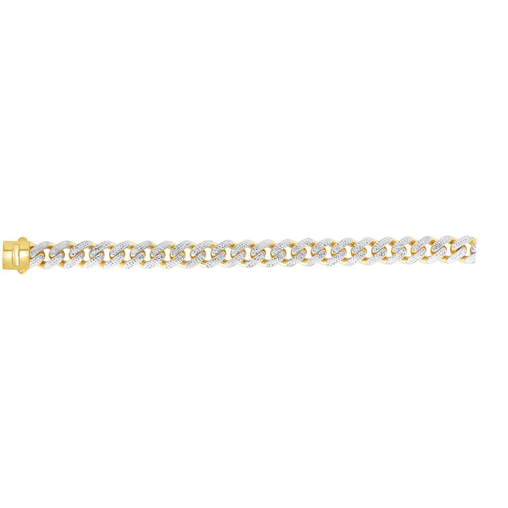 14K Gold 13.5mm White Pave Lite Miami Cuban Link Chain - Elegant Jewelry for Men & Women, Perfect for Parties, Weddings & Everyday Wear