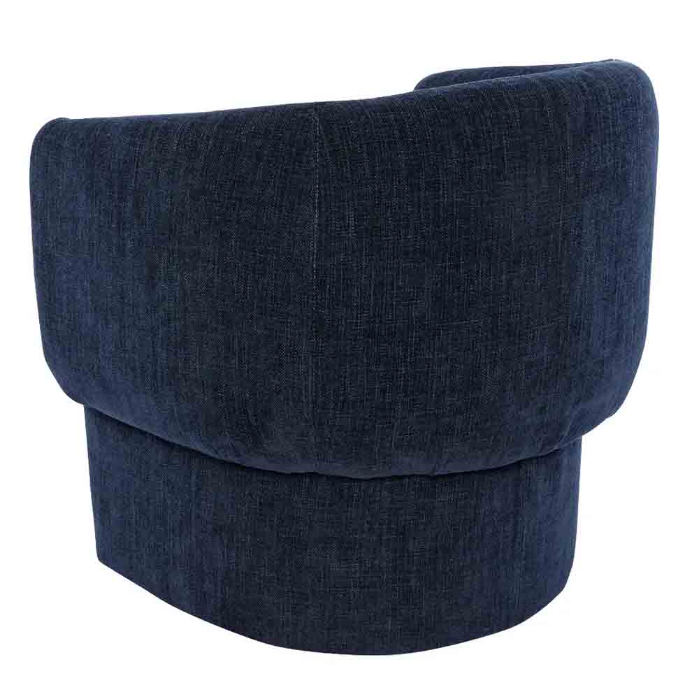 Luxury Avenue Arm Chair in Indigo Chenille Fabric - Modern Comfortable Living Room Seating for Home & Office Decor