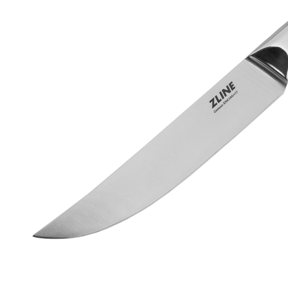 ZLINE 6-Piece Professional German Steel Steak Knife Set - High-Quality Stainless Steel Knives for Steak, Meat, and BBQ - Perfect for Dining, Gifting, and Restaurant Use
