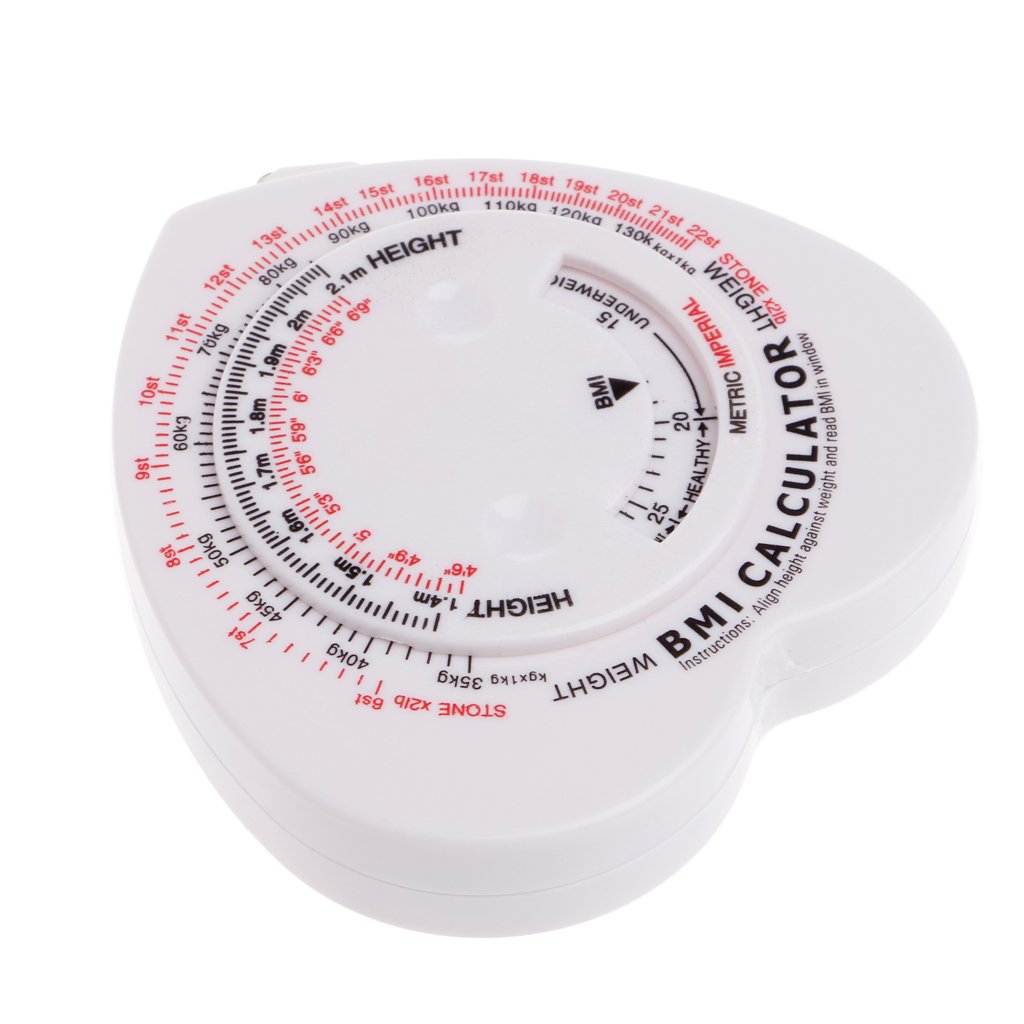 Heart BMI Body Mass Index Tape Measure Calculator - Accurate Body Fat & Muscle Measurement Tool for Weight Loss, Diet & Fitness Tracking | Perfect for Home Gym, Health Monitoring & Personal Wellness
